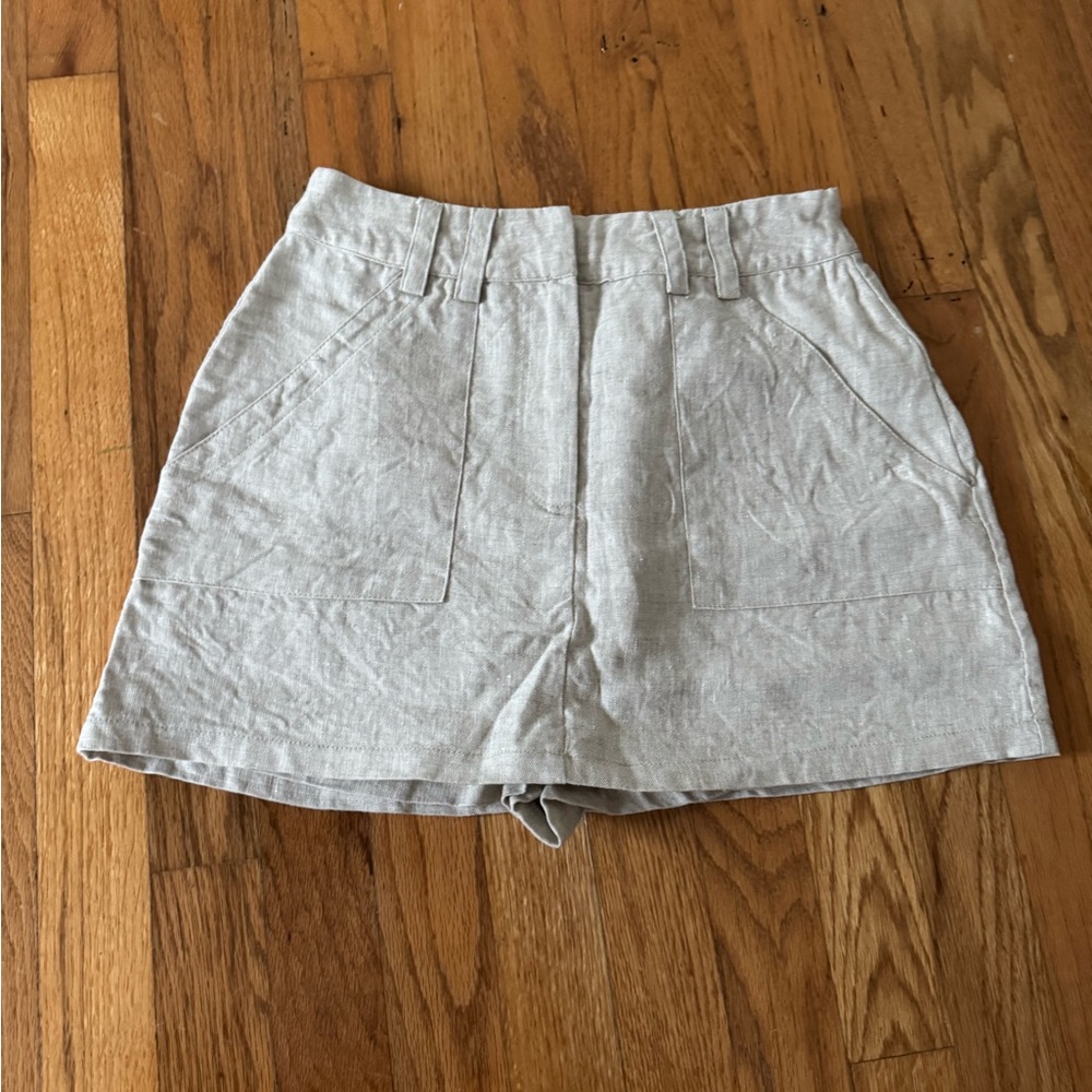 Beige Linen Skort